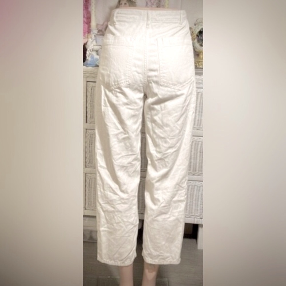 Maje 100% Cotton Pants High Rise Straight Legs Creamy White Size FR 34 = US XS